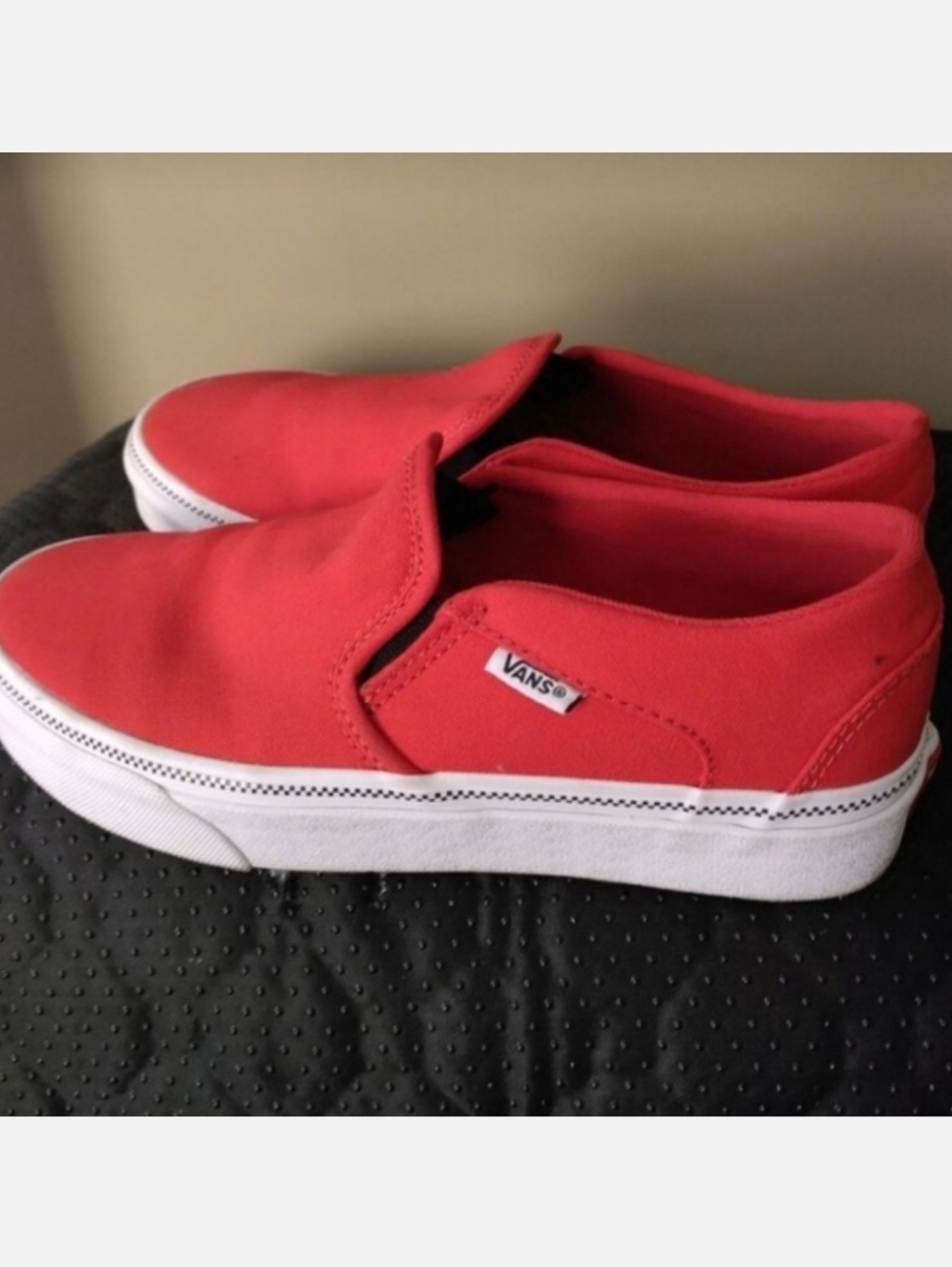 Vans Asher Red Slip On Sneaker Women's Size 6.5
